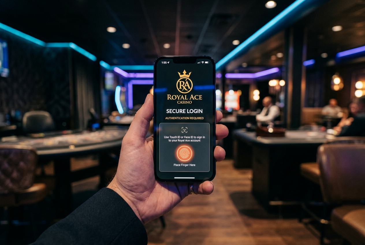 A person using a smartphone for secure identity verification in a modern setting.